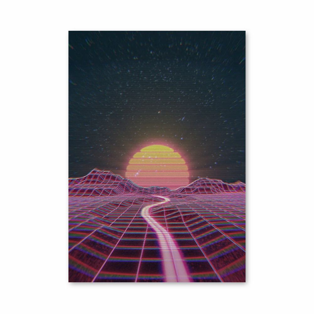 Pôster Estrada Synthwave