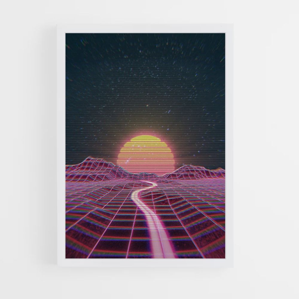 Pôster Estrada Synthwave