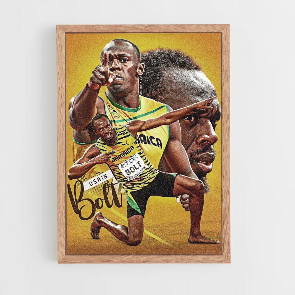 Pôster Usain Bolt Amarelo