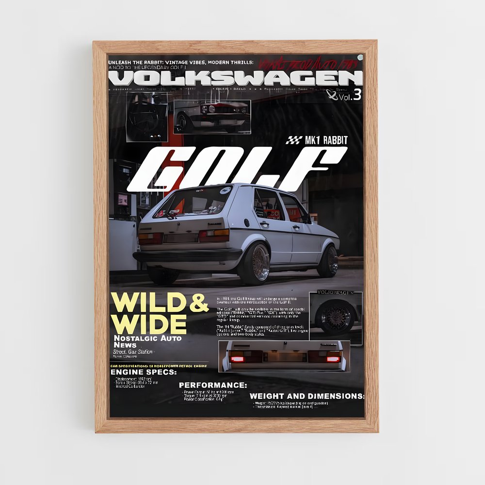 volkswagen-1 cadre Bois clair