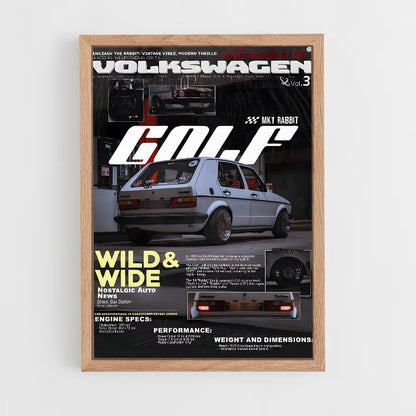 volkswagen-1 cadre Bois clair