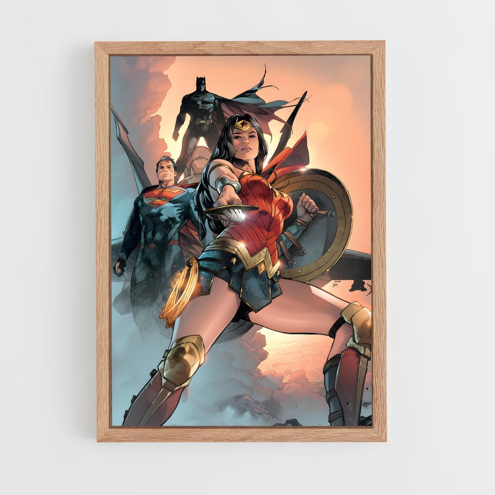 wonder-woman-2 cadre Bois clair